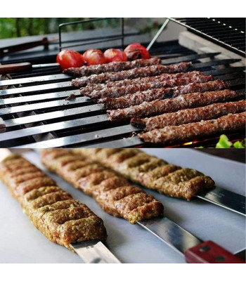 Metaliniai Iešmai Griliui su Medine Rankena