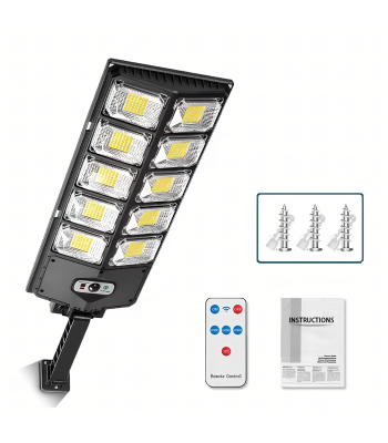 Saulės energija varoma LED lempa su judesio ir sutemų jutikliu