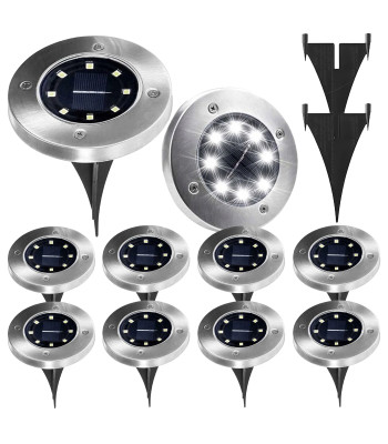 10x Saulės Sodo Lempa Led su Jutikliu