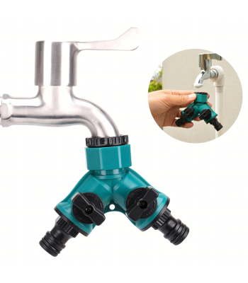 Kranų Skirstytuvas 2 Kryptys 1/2" 3/4" Sodo Žarnai su Ventiliais