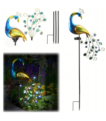 Saulės lempa su LED šviesa - sodo dekoracija