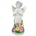 Figūrėlė žvakidė angelas dekoracija skulptūrėlė angeliukas saulės Led sodui