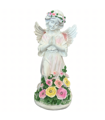 Figūrėlė žvakidė angelas dekoracija skulptūrėlė angeliukas saulės Led sodui