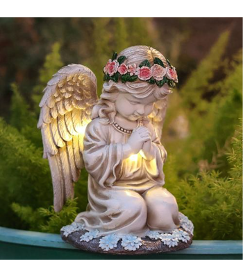 Angelų Figūrėlė LED Saulės Šviestuvas Sodo Dekoracija