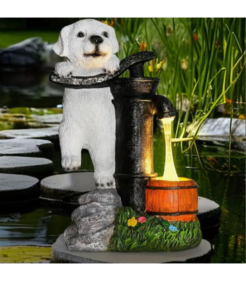 Saulės šunelis dekoratyvinė sodo lempa