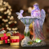 Figūrėlė Žvakidė Dekoracija Statulėlė Angeliukas Saulės Energija LED RGB Sodas