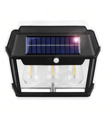 Triguba saulės lempa su judesio jutikliu