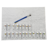 Tapyba pagal skaičius su rėmeliu 40x50 cm – Aukštos kokybės tapybos rinkinys