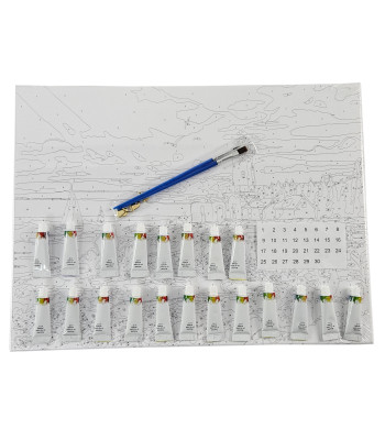 Tapyba pagal skaičius su rėmeliu 40x50 cm – Aukštos kokybės tapybos rinkinys