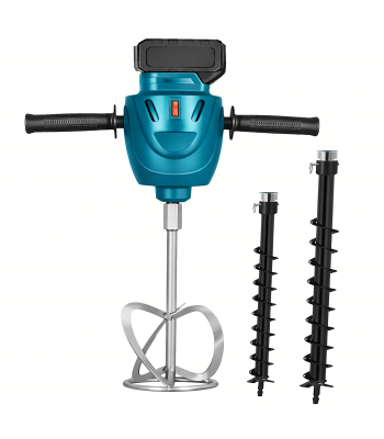 Akumuliatorinis žemės maišytuvas-gręžtuvas su 2 baterijomis
