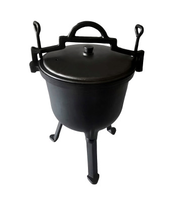 Ketaus Medžiotojų Puodas 10L su Dangčiu Laužui