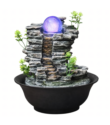 Dekoratyvinė stalo fontanas su LED ir siurbliu