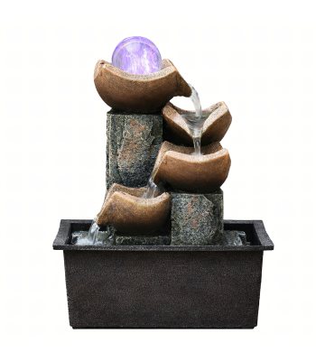 dekoratyvinis stalo sodo fontanas su led apšvietimu 24 x 24 x 21 cm