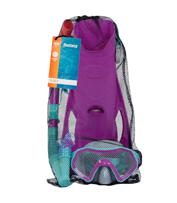 Bestway 25046 nardymo rinkinys: kaukė, vamzdelis ir plaukmenys, 37–41 dydis