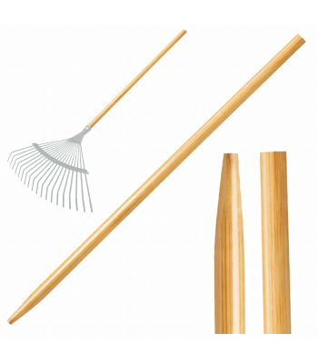 medinis kotas 120 cm šluotai, grėbliui ir šepečiui, lakuotas, be sriegio