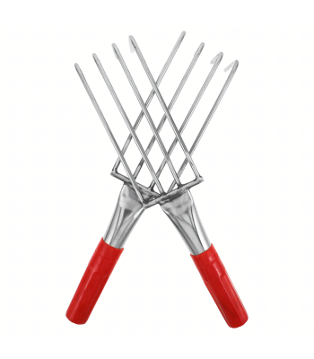 metalinis sodo grėbliukas su 4 dantimis, 32 cm