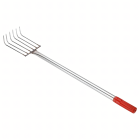 Metalinis sodo grėblys su nageliais grėbimui ir purenimui, 6 dantų, 106 cm