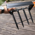 3 sekcijų sodo motyka su metaliniu kotu ir grėbliu su nageliais, 120 cm