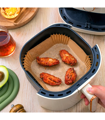 100 popierinių įdėklų karšto oro gruzdintuvei 16 x 16 cm