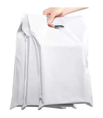balti kurjerių vokai su rankena 310 x 420 + 70 mm, 50 vnt.