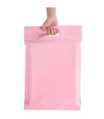 rožiniai kurjeriniai vokai su rankenėle 310 x 420 + 70 mm, 50 vnt.
