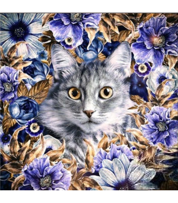 deimantinės mozaikos rinkinys 5d katė 20 x 20 cm