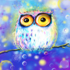 deimantinės mozaikos rinkinys 5d „spalvinga pelėda“ 20 x 20 cm