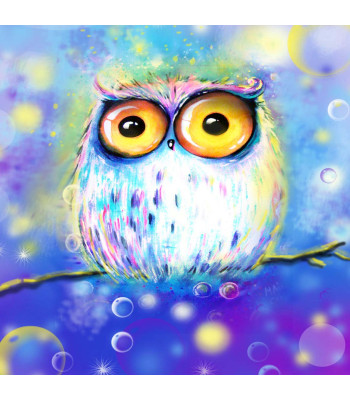 deimantinės mozaikos rinkinys 5d „spalvinga pelėda“ 20 x 20 cm