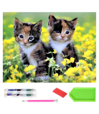 deimantinės mozaikos rinkinys „maži kačiukai“ 120 x 60 cm