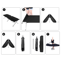 Turistinė sulankstoma lauko lova XXL su užvalkalu