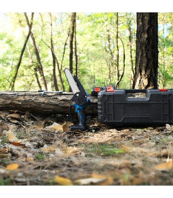 maža akumuliatorinė grandininė pjūklo mini versija medienai ir šakoms