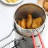 Mini puodas su krepšeliu gruzdintoms bulvytėms ir kitiems keptiems užkandžiams, plieninis