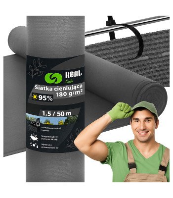 41x maskuojantis tamsinantis tinklas tvorai 1,5 x 50 m, 95 %, 180 g, su 100 raištelių