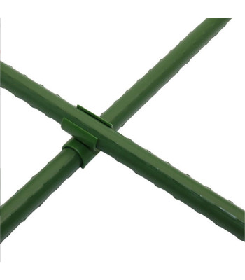 Kampinė kryžminė jungtis sodo kuoliukams, 11 mm, žalia, 10 vnt.