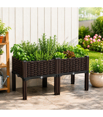 Pakelta modulinė sodo lysvė gėlėms ir daržovėms 80 x 40 x 38 cm, ruda