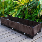 Modulinis rudas sodo vazonas gėlėms ir daržovėms, 120 x 40 x 22 cm