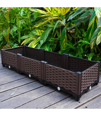 Modulinis rudas sodo vazonas gėlėms ir daržovėms, 120 x 40 x 22 cm