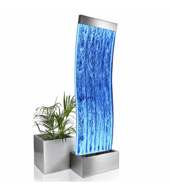 Laisvai pastatoma vandens burbulų sienelė su spalvotu led apšvietimu, 183 x 50 x 28 cm