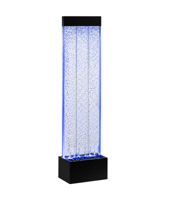 Laisvai pastatoma burbulinė vandens sienelė su led rgb apšvietimu, 150 x 39 x 26 cm