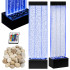 Laisvai pastatoma burbulinė vandens sienelė su led rgb apšvietimu, 150 x 39 x 26 cm
