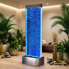 Laisvai pastatoma burbulinė vandens sienelė su LED RGB apšvietimu, 183 x 50,5 x 28 cm