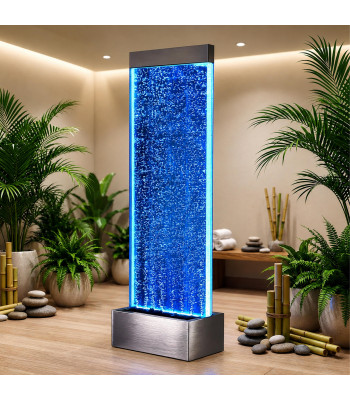 Laisvai pastatoma burbulinė vandens sienelė su LED RGB apšvietimu, 183 x 50,5 x 28 cm