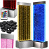 Laisvai pastatoma burbulinė vandens sienelė su LED RGB apšvietimu, 183 x 50,5 x 28 cm
