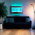 Pakabinamas vandens burbulų fontanas su led rgb apšvietimu, 95 x 55 x 11,5 cm