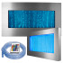 Pakabinamas vandens burbulų fontanas su led rgb apšvietimu, 95 x 55 x 11,5 cm