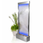 Apšviestas LED stiklinis sodo vandens sienelės fontanas „Kaskada“ 150x45cm