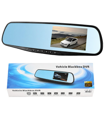 Automobilinis vaizdo registratorius – veidrodėlis, priekinis ir galinis vaizdas, Full HD