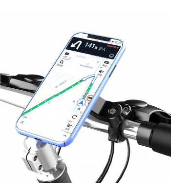 Telefono laikiklis su vibracijos slopintuvu dviračiui, motociklui, paspirtukui, navigacijai ir MTB