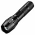 Taktinis LED žibintuvėlis, atsparus vandeniui, karinis, galingas, su priartinimo funkcija, 10W, 200Lm, 300m, T6