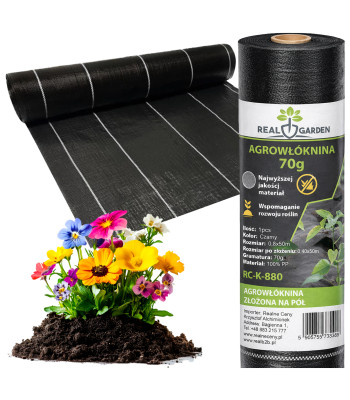 Juoda UV agrodanga nuo piktžolių, 70 g, 0,8 m x 50 m